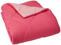 AmazonBasics Reversible Microfiber Comforter - Full/Queen, Pink