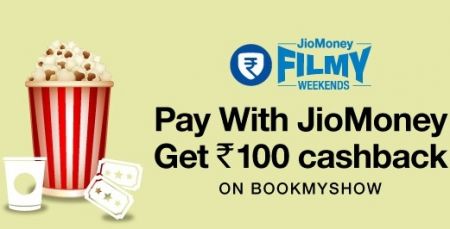 [First Time Users] Get Rs. 100 Cashback on BookMyShow For First Time JioMoney Users 