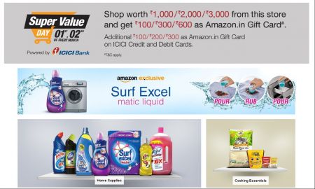 Super Value Day (Get Rs. 100 GV on 1500, 300 GV on 3000, Rs. 600 GV on Rs. 5000 Purchase)  